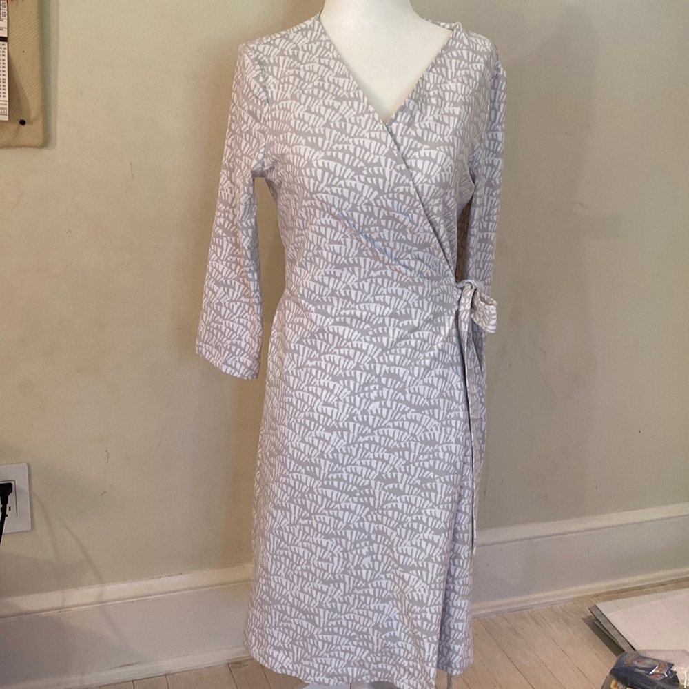 Light Gray Printed Wrap Dress - Women's